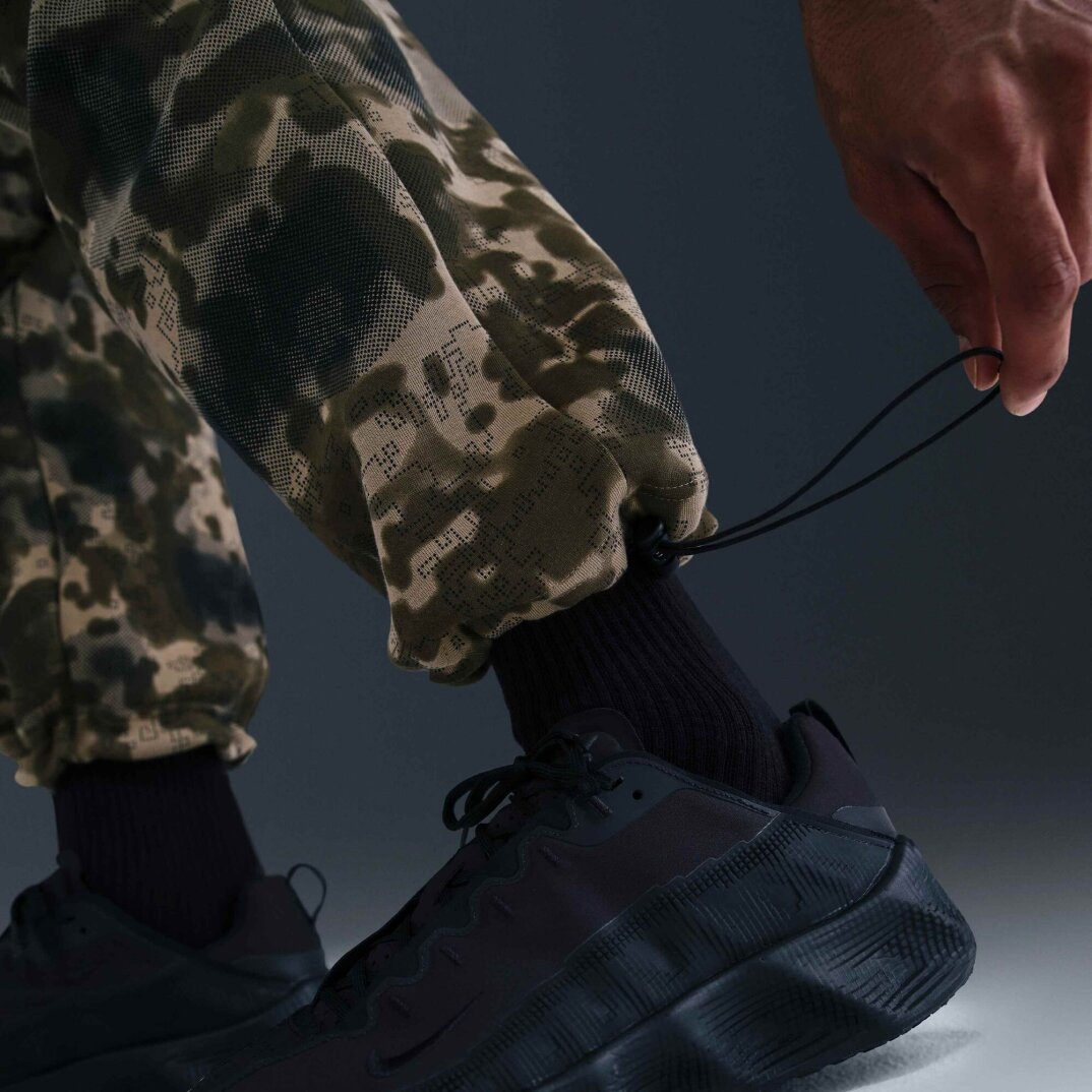 Tech Açık Paçalı Kamuflaj Desenli Fleece Eşofman Takımı Neutral Olive/Siyah - 4