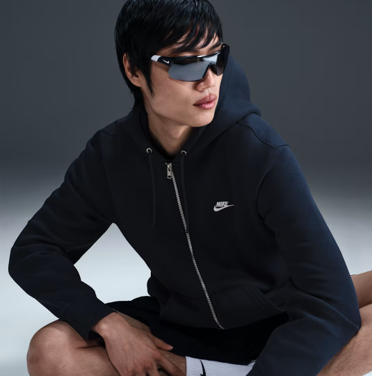 Club Fleece Full-Zip Kapüşonlu Üst Lacivert - 3