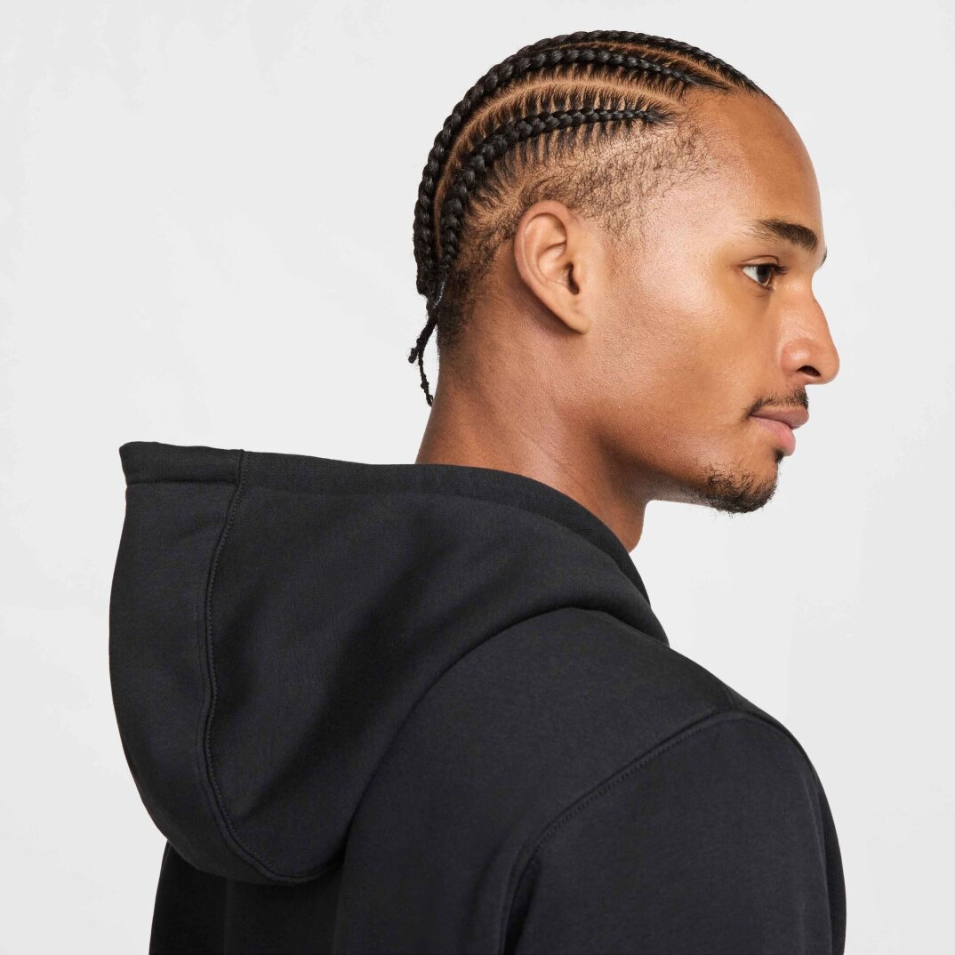 Club Fleece Full-Zip Kapüşonlu Üst Siyah - 6