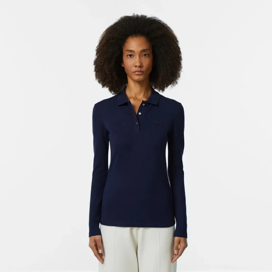 L.12.12 Classic Fit Kadın Uzun Kollu Lacivert Polo - 1