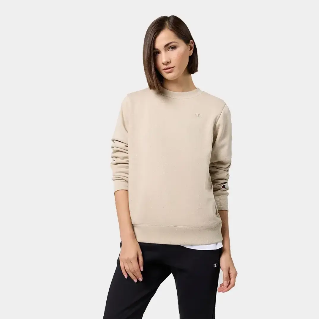 Powerblend Fleece Crew, C Logo Kadın Sweatshirt Kahverengi - 1