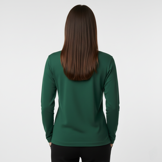 Smooth Uzun Kollu Polo Yaka Kadın Yeşil - 3