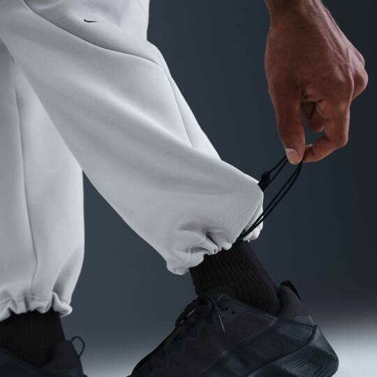 Tech Renk Bloklu Açık Paçalı Fleece Erkek Eşofman Altı Light Silver/Light Smoke - 6