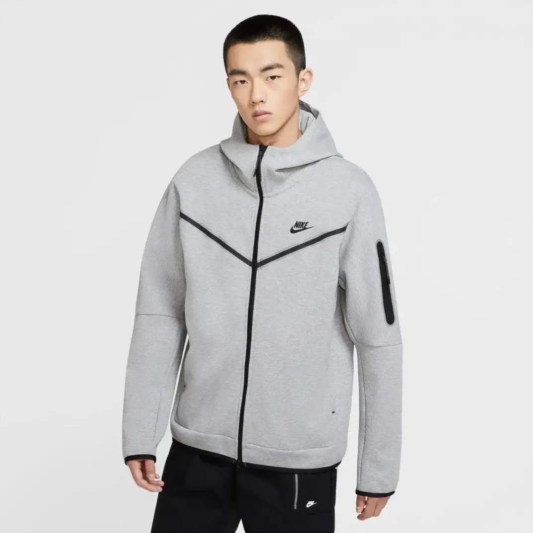 Tech Fleece Full Zip Hoodie Dark Grey HeatherBlack - 1
