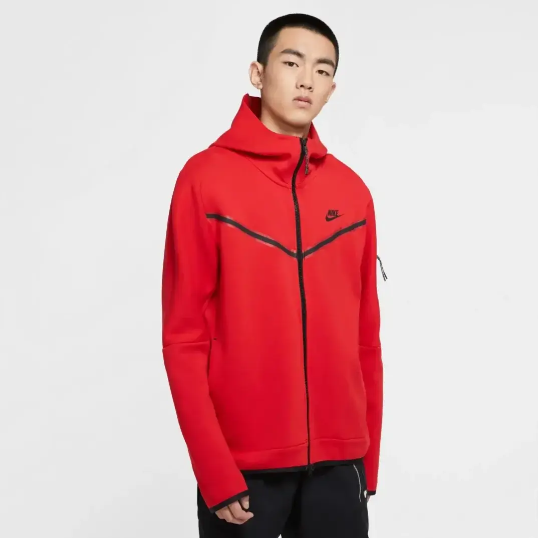 Tech Fleece Full Zip Hoodie University Red - 1