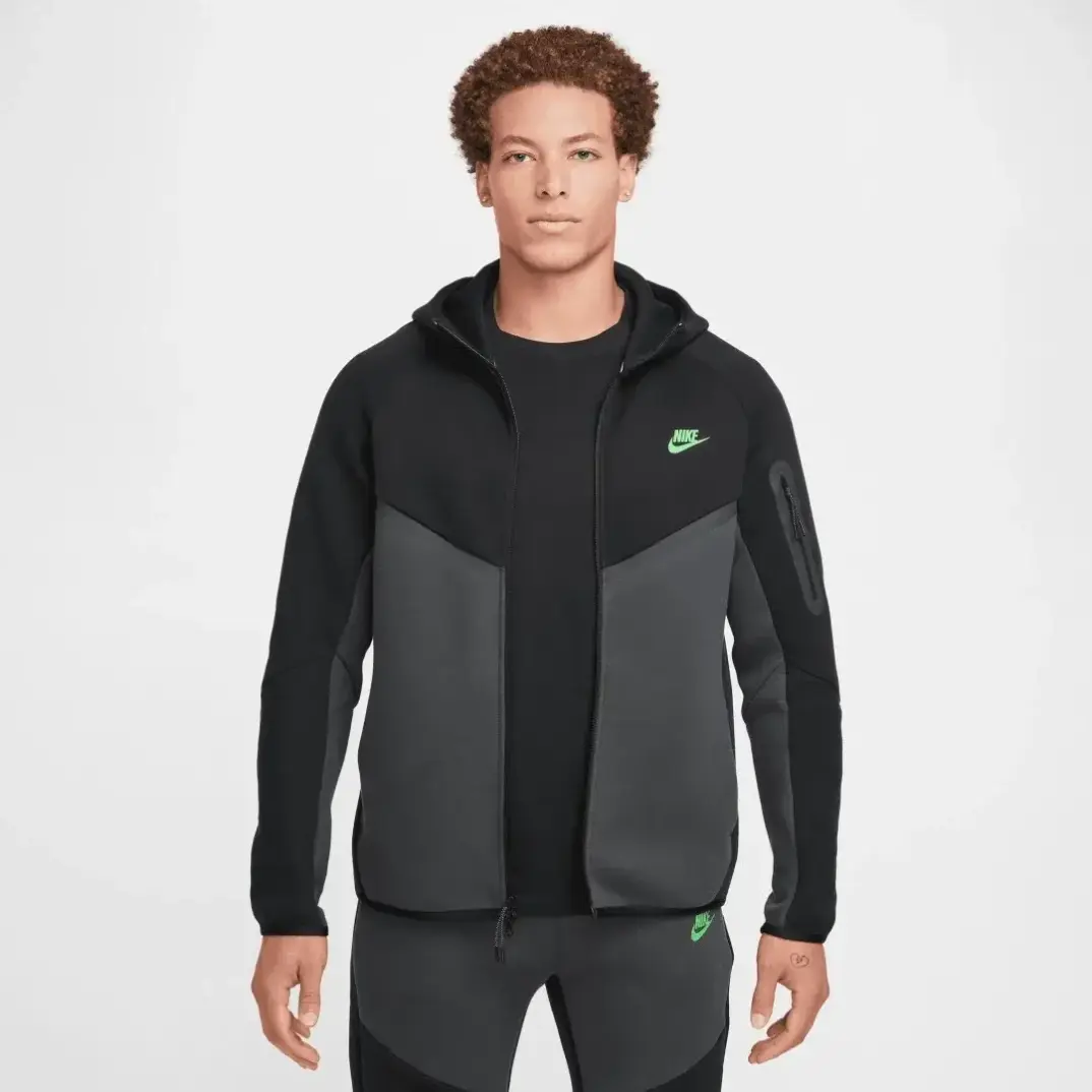 Tech Full-Zip Windrunner Hoodie BlackAnthraciteGreen Strike - 1