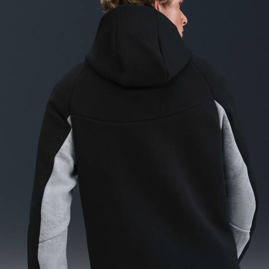 Tech Full-Zip Windrunner Hoodie Dark Grey Heather Black - 2