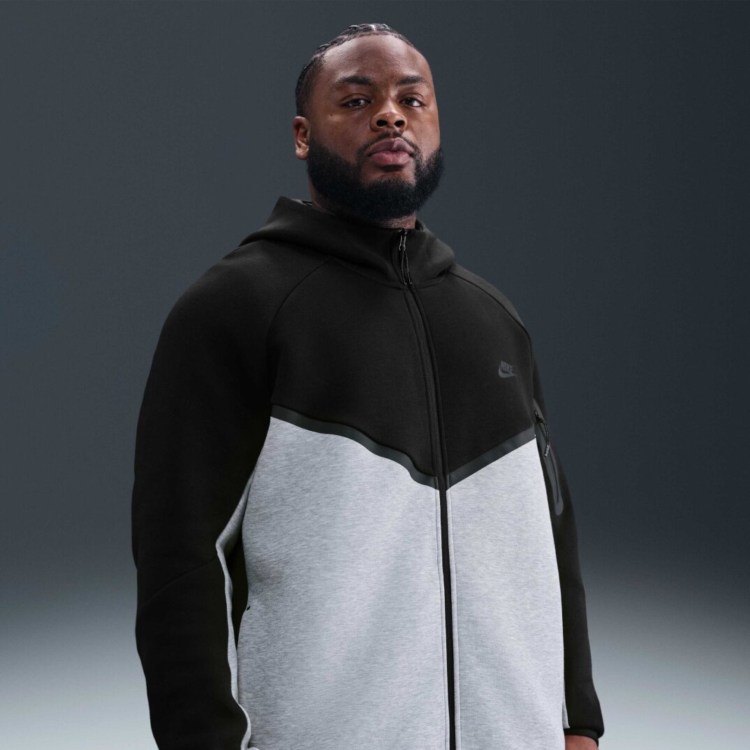 Tech Full-Zip Windrunner Hoodie Dark Grey Heather Black - 6