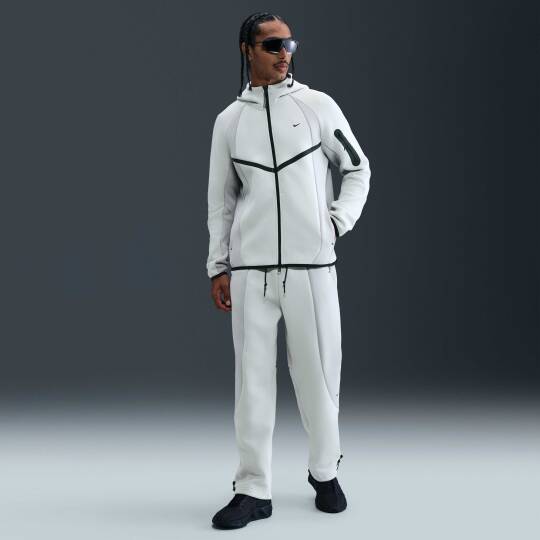 Tech Tam Boy Fermuarlı Fleece Windrunner Light Silver/Light Smoke Grey/Black - 4