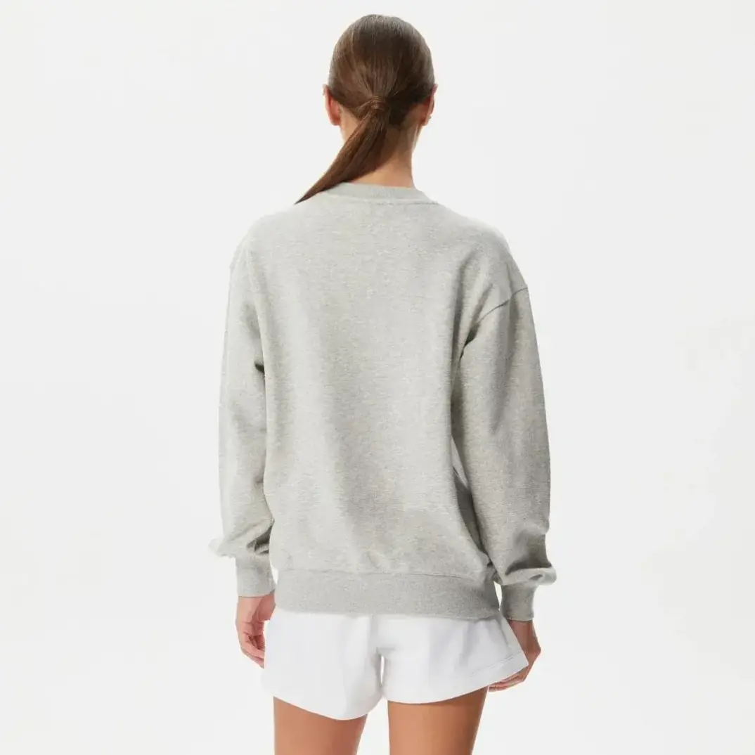 Tonal Embroidery Fleece Kadın Sweatshirt Gri - 2