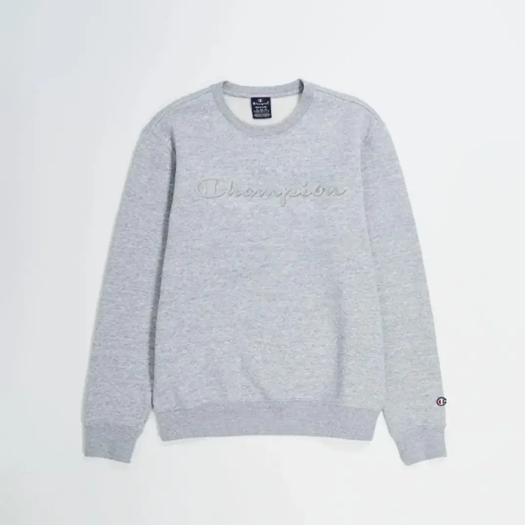 Tonal Embroidery Fleece Sweatshirt Gri - 1
