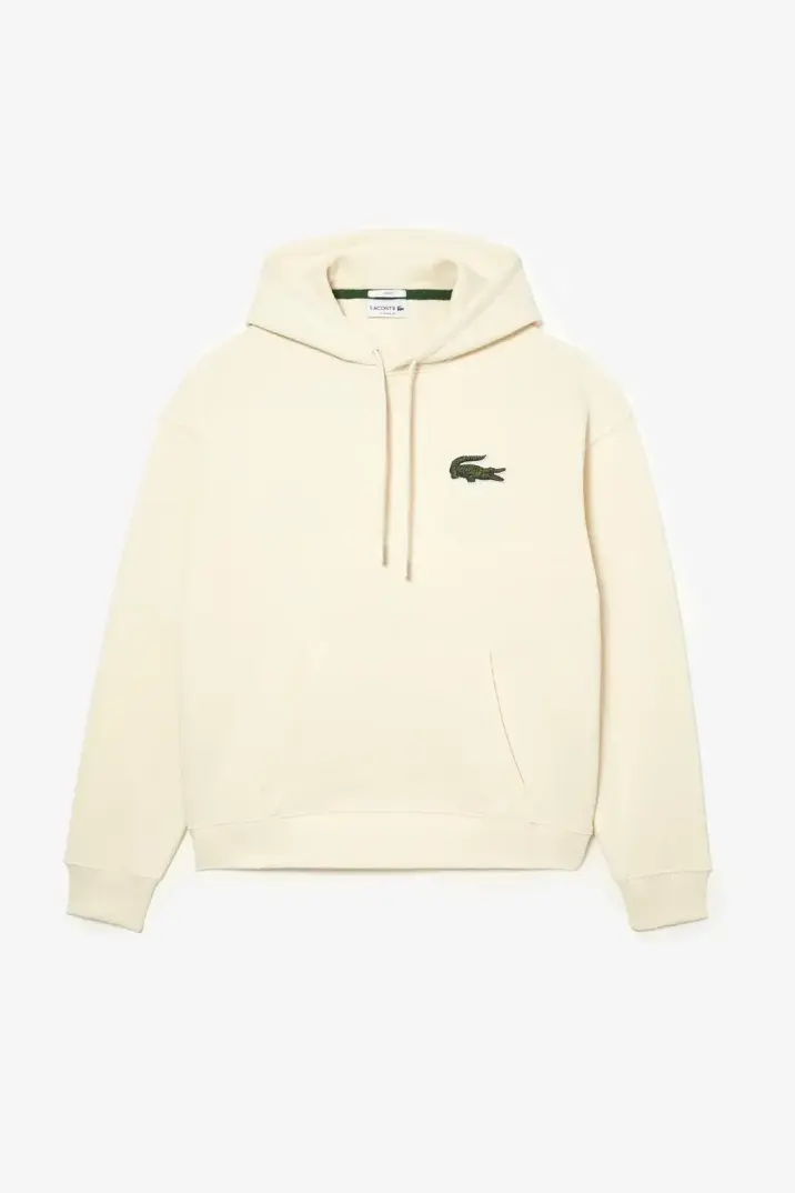 Unisex Loose Fit Kapüşonlu Organik Pamuk Bej - 1