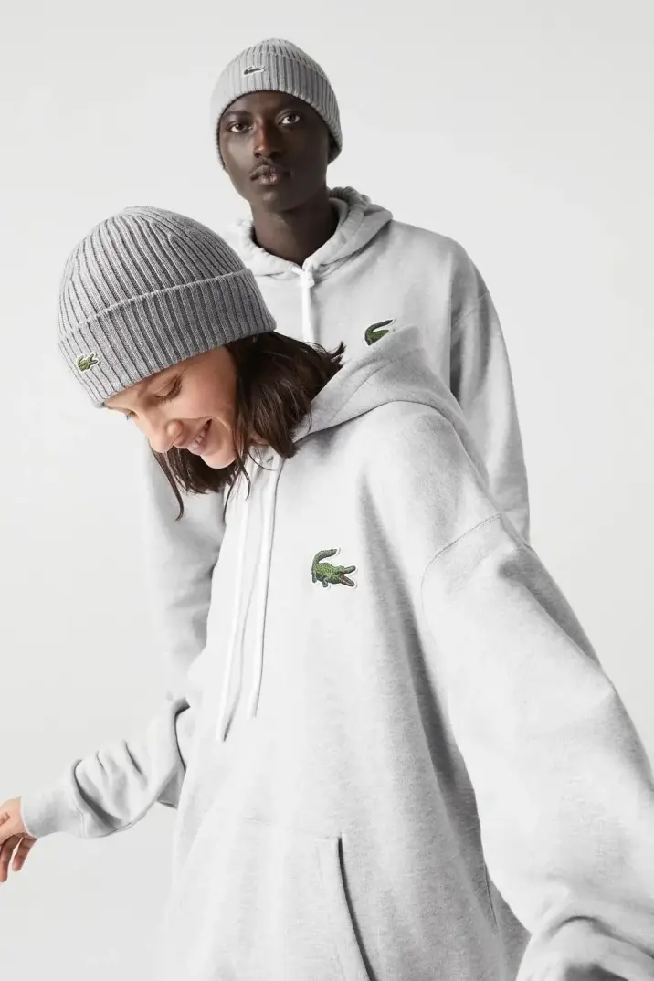 Unisex Loose Fit Kapüşonlu Organik Pamuk Gri - 2