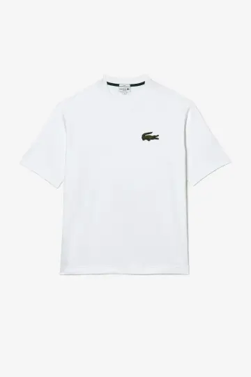 Unisex Loose Fit Large Croc Organic Heavy Tişört Beyaz - 2