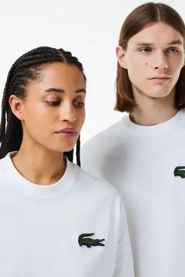 Unisex Loose Fit Large Croc Organic Heavy Tişört Beyaz - 3