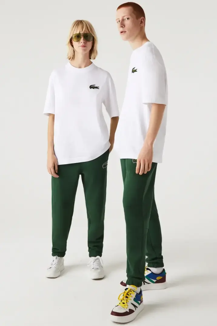 Unisex Loose Fit Large Croc Organic Heavy Tişört Beyaz - 4