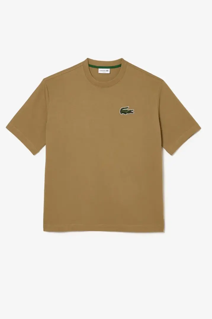 Unisex Loose Fit Large Croc Organic Heavy Tişört Kahverengi - 2